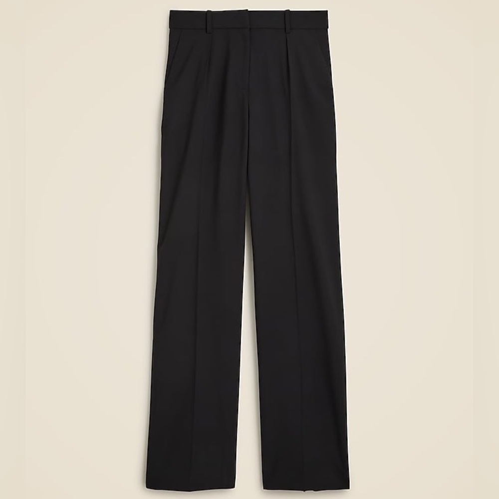 J. Crew Black Straight-Leg Trousers